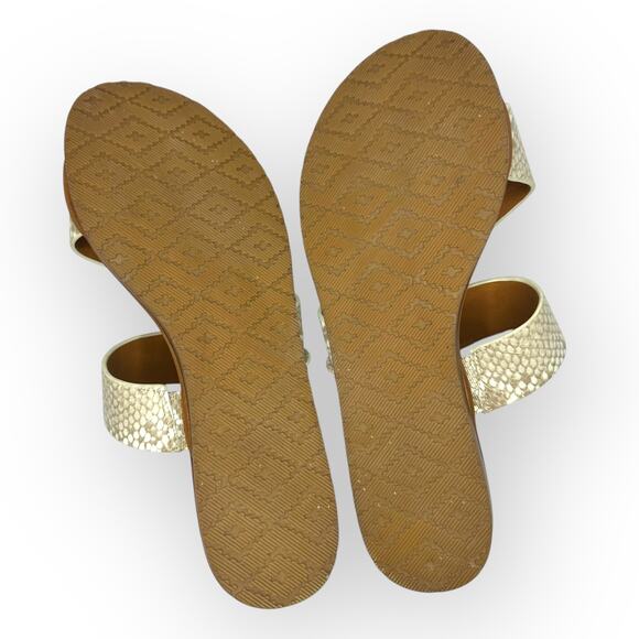 Zodiac Women's Yuma 2 Thong Flat Sandals 9.5 Birch Multi Cream Tan Snake Print - Picture 7 of 8